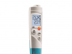 testo 206-pH1, pH-метр для измерения pH/температуры в жидкостях, вкл. колпачок для хранения с гелевым наполнителем pH1, защитный чехол TopSafe - фото
