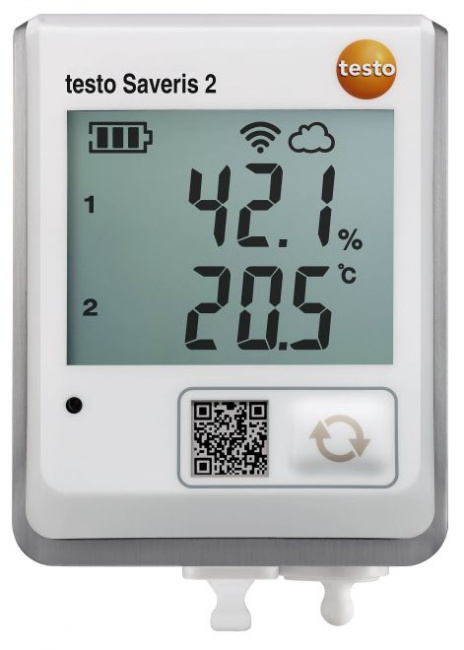 testo Saveris 2-H2, WiFi-логгер данных с дисплеем и подключаемым внешним зондом температуры/ влажности