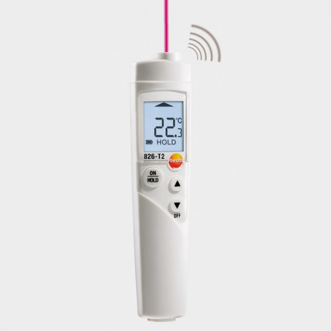 testo 826-T2 - Инфракрасный термометр для пищевого сектора с лазерным целеуказателем (оптика 6:1) - фото