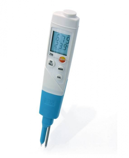 testo 206-pH2, pH-метр для измерения pH/температуры в полутвердых субстанциях, вкл. защитный колпачок с гелем для хранения, чехол TopSafe - фото