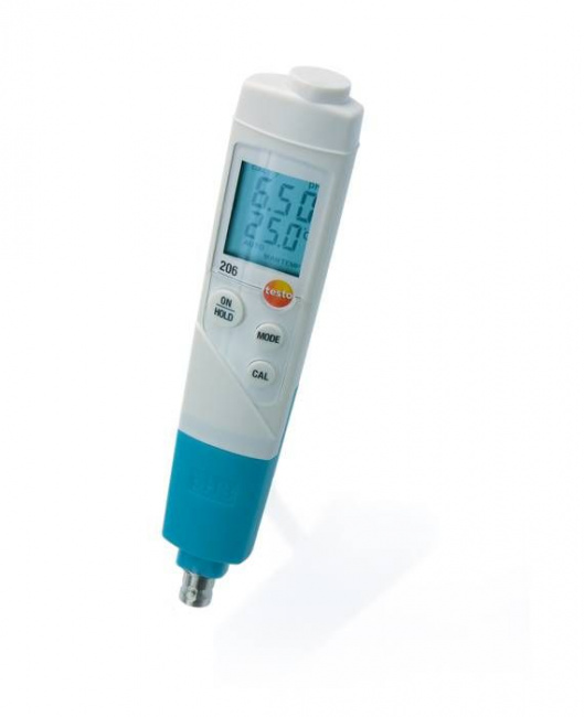 testo 206-pH3, pH-метр для измерения pH/температуры с наконечником зонда pH3 с BNC интерфейсом, вкл. чехол TopSafe