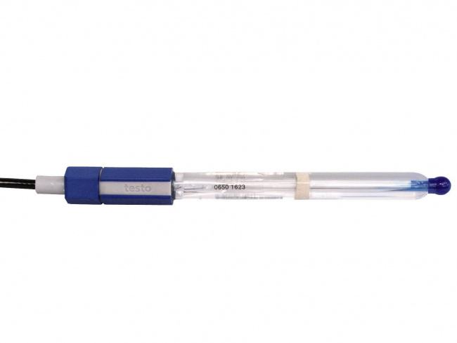 Электрод pH стеклянный со встроенным сенсором температуры Pt1000, фиксированным кабелем с разъемом BNC и увлажняющим колпачком с сенсором температуры - фото