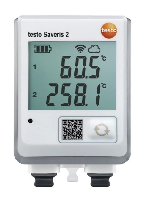 testo Saveris 2-T3, WiFi-логгер данных с дисплеем и двумя разъемами для подключения внешних термопар - фото